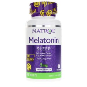 NATROL Melatonin, Extra Strength, 5 mg, Sleep Time Release, 100 Tabs