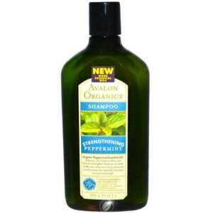 AVALON Organics Shampoo, Strengthening, Peppermint – 11 oz
