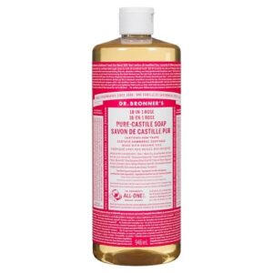 DR BRONNERS Soap, Pure-Castile, 18-in-1 Hemp Rose – 32 oz