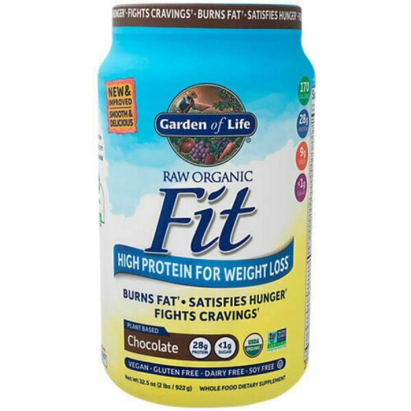 GARDEN OF LIFE Raw Organic, Chocolate Fit High Protein For Weight Loss – 32.09 Ounces