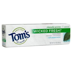 TOMS OF MAINE Wicked Fresh! Toothpaste, Fluoride, Cool Peppermint – 4.7 Ounces