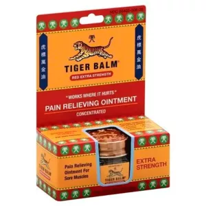 TIGER BALM Pain Relieving Ointment, Concentrated, Red Extra Strength – 0.6 Ounces