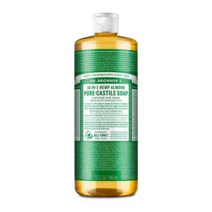 DR BRONNERS Soap, Pure-Castile, 18-in-1, Almond – 32oz